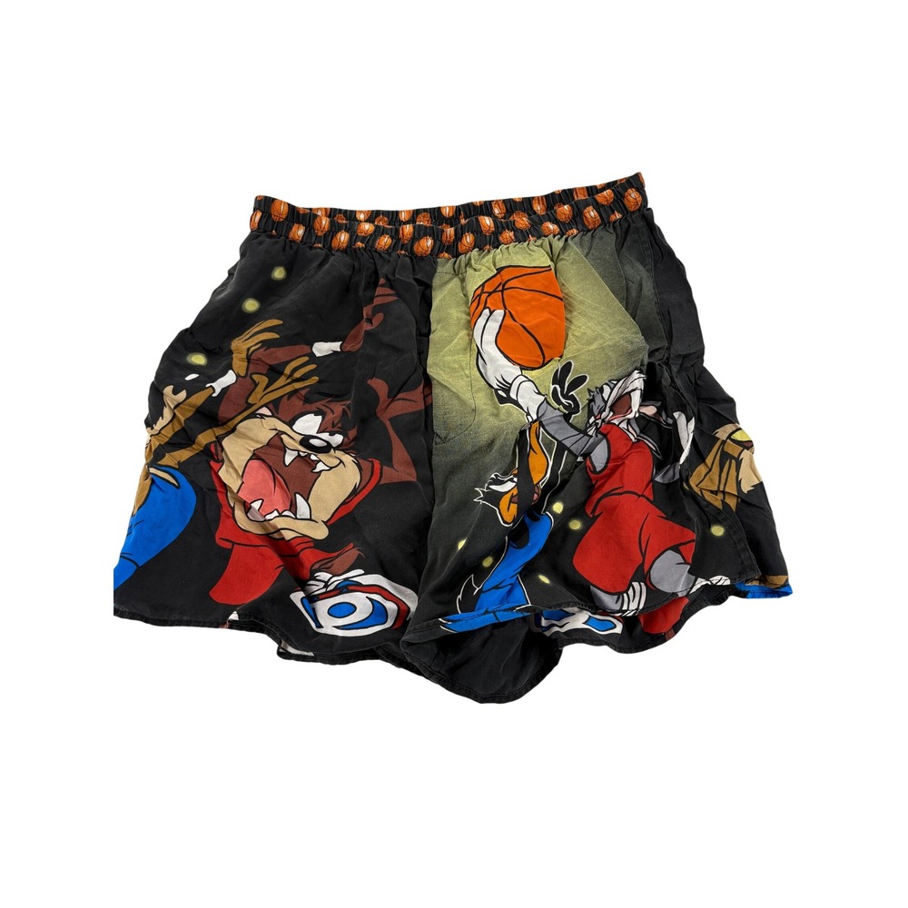 Looney Tunes Mania Silk Boxers L 1997 Vintage Taz Bugs Bunny Basketball Print
